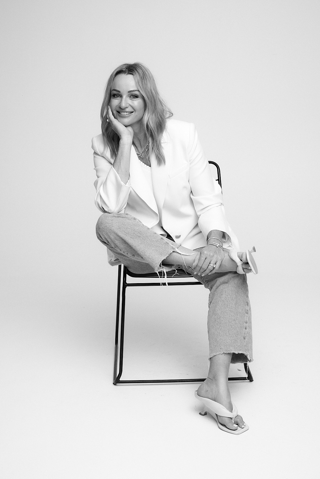 Black and white editorial founder portrait